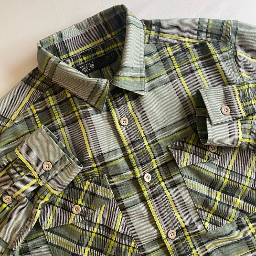 Mountain Hardwear Trekkin Flannel Shirt Men M Plaid Button Up